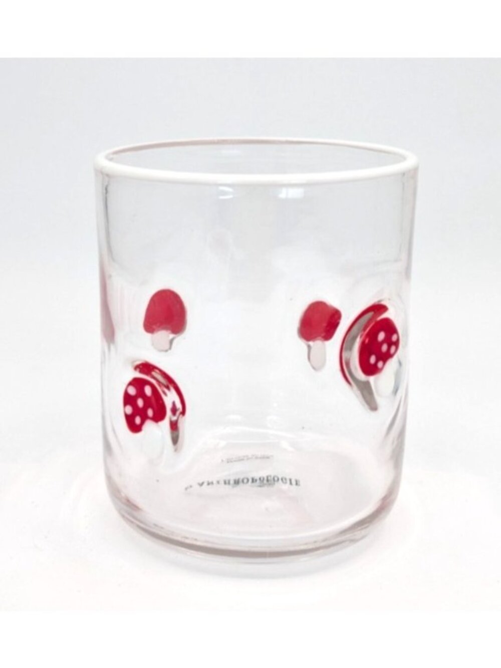 Anthropologie Fall Feels Icon Juice Glass Cup Mushroom Red And White 17 Oz